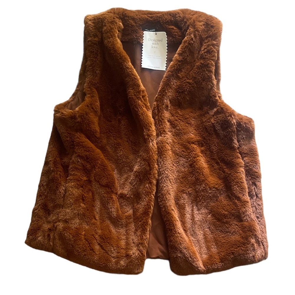 Stella & Dot Faux Fur Vest size Medium - Picture 1 of 2